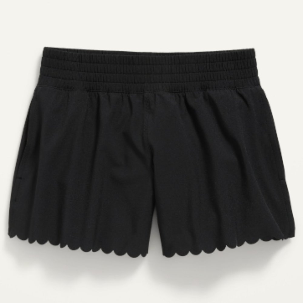 Old Navy High-Waisted StretchTech Scallop-Hem Performance Shorts for Girls - XL